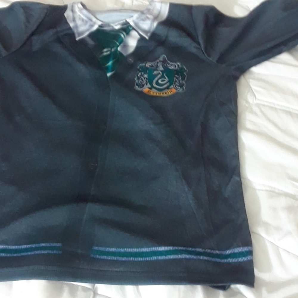 Harry Potter Slytherin Costume Top Size L - Picture 3 of 8